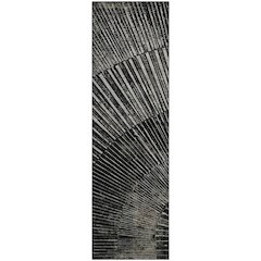 Premium Machine Washable Mayfield  Black 2'3" x 7'6" Runner Rug
