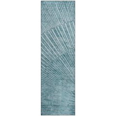 Premium Machine Washable Mayfield  Teal 2'3" x 7'6" Runner Rug