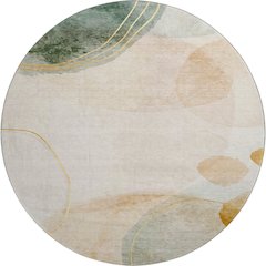 Premium Machine Washable Mayfield  Beige 8' x 8' Round Rug