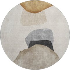 Premium Machine Washable Mayfield  Brown 8' x 8' Round Rug