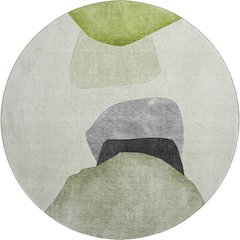 Premium Machine Washable Mayfield  Green 8' x 8' Round Rug