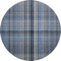 Premium Machine Washable Mayfield  Blue 8' x 8' Round Rug