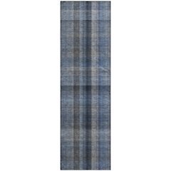 Premium Machine Washable Mayfield  Blue 2'3" x 7'6" Runner Rug
