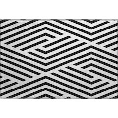 Premium Machine Washable Mayfield  Black 1'8" x 2'6" Rug
