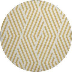 Premium Machine Washable Mayfield  Gold 8' x 8' Round Rug