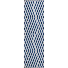 Premium Machine Washable Mayfield  Navy 2'3" x 7'6" Runner Rug