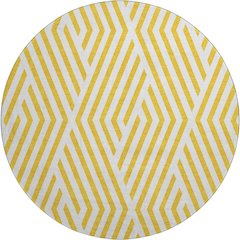 Premium Machine Washable Mayfield  Yellow 8' x 8' Round Rug