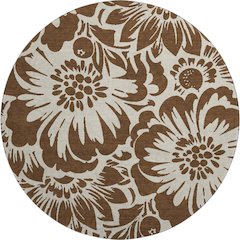 Premium Machine Washable Mayfield  Brown 8' x 8' Round Rug