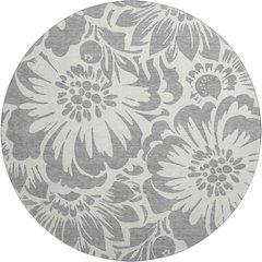Premium Machine Washable Mayfield  Gray 8' x 8' Round Rug