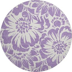 Premium Machine Washable Mayfield  Purple 8' x 8' Round Rug