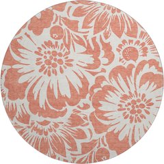 Premium Machine Washable Mayfield  Salmon 8' x 8' Round Rug