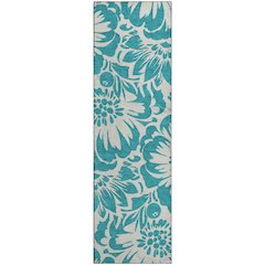 Premium Machine Washable Mayfield  Teal 2'3" x 7'6" Runner Rug