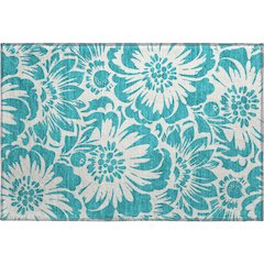 Premium Machine Washable Mayfield  Teal 1'8" x 2'6" Rug