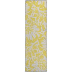 Premium Machine Washable Mayfield  Yellow 2'3" x 7'6" Runner Rug