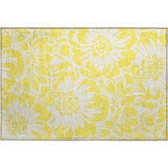 Premium Machine Washable Mayfield  Yellow 1'8" x 2'6" Rug