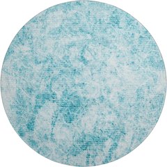 Premium Machine Washable Mayfield  Teal 8' x 8' Round Rug