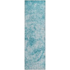 Premium Machine Washable Mayfield  Teal 2'3" x 7'6" Runner Rug