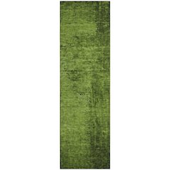 Premium Machine Washable Mayfield  Green 2'3" x 7'6" Runner Rug