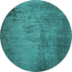 Premium Machine Washable Mayfield  Teal 8' x 8' Round Rug