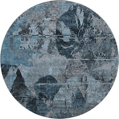 Premium Machine Washable Mayfield  Denim 8' x 8' Round Rug