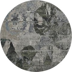 Premium Machine Washable Mayfield  Gray 8' x 8' Round Rug