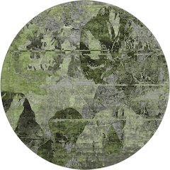 Premium Machine Washable Mayfield  Green 8' x 8' Round Rug