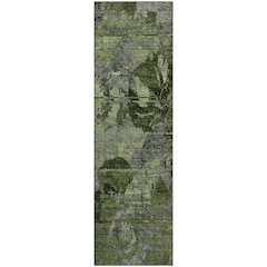 Premium Machine Washable Mayfield  Green 2'3" x 7'6" Runner Rug