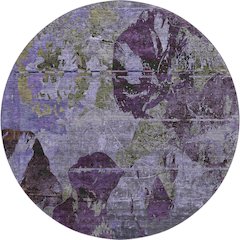 Premium Machine Washable Mayfield  Purple 8' x 8' Round Rug