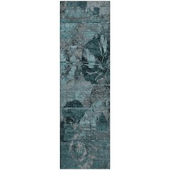 Premium Machine Washable Mayfield  Teal 2'3" x 7'6" Runner Rug