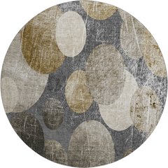 Premium Machine Washable Mayfield  Brown 8' x 8' Round Rug