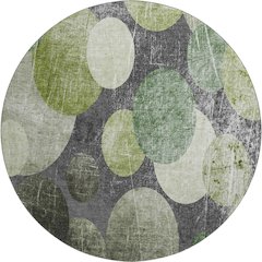 Premium Machine Washable Mayfield  Green 8' x 8' Round Rug