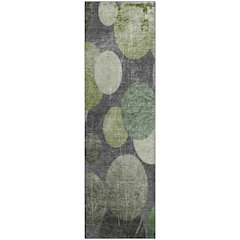 Premium Machine Washable Mayfield  Green 2'3" x 7'6" Runner Rug