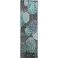 Premium Machine Washable Mayfield  Teal 2'3" x 7'6" Runner Rug
