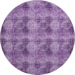 Premium Machine Washable Mayfield  Eggplant 8' x 8' Round Rug