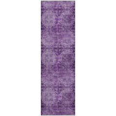 Premium Machine Washable Mayfield  Eggplant 2'3" x 7'6" Runner Rug