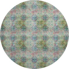 Premium Machine Washable Mayfield  Green 8' x 8' Round Rug