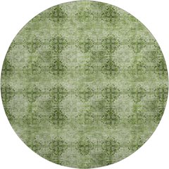 Premium Machine Washable Mayfield  Olive 8' x 8' Round Rug