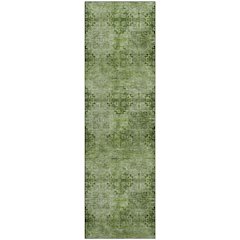 Premium Machine Washable Mayfield  Olive 2'3" x 7'6" Runner Rug
