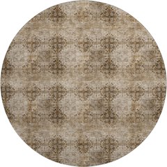 Premium Machine Washable Mayfield  Taupe 8' x 8' Round Rug