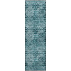 Premium Machine Washable Mayfield  Teal 2'3" x 7'6" Runner Rug