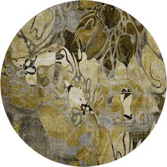 Premium Machine Washable Mayfield  Brown 8' x 8' Round Rug