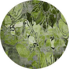Premium Machine Washable Mayfield  Fern 8' x 8' Round Rug