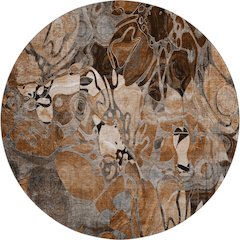 Premium Machine Washable Mayfield  Paprika 8' x 8' Round Rug