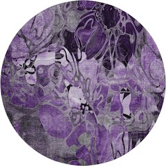 Premium Machine Washable Mayfield  Purple 8' x 8' Round Rug
