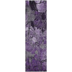 Premium Machine Washable Mayfield  Purple 2'3" x 7'6" Runner Rug