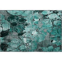 Premium Machine Washable Mayfield  Teal 1'8" x 2'6" Rug