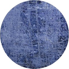 Premium Machine Washable Mayfield  Navy 8' x 8' Round Rug