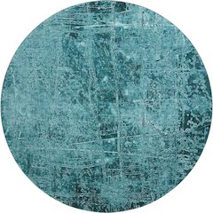 Premium Machine Washable Mayfield  Teal 8' x 8' Round Rug