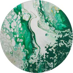 Premium Machine Washable Mayfield  Green 8' x 8' Round Rug