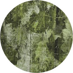 Premium Machine Washable Mayfield  Green 8' x 8' Round Rug